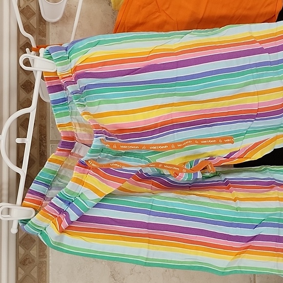 ๐งก๐ VICTORIA'S SECRET Flannel Orange/Yellow STRIPED Pajama Set ๐๐งก - Picture 2 of 16